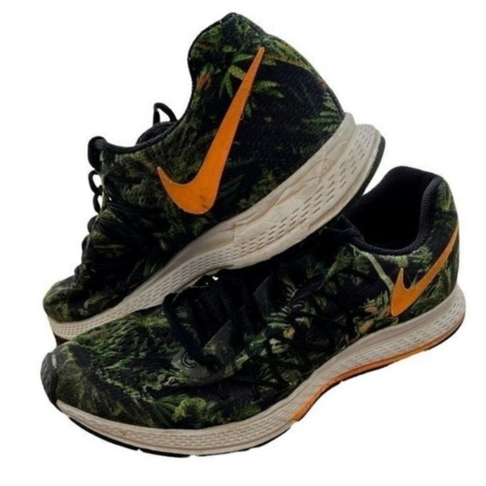 Nike Womens Zoom Pegasus 32 Shoes 8.5 Green Tropical Leaf Orange Running Sneaker